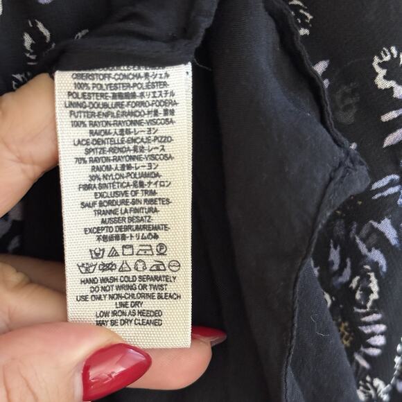 Free People Dress Open Back Size XS Black & Purple Floral Boho Charlotte Lace - Picture 10 of 16